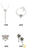 Chanel Flower Drop Earrings - Silver & Navy
