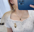 Chanel Heart Pendant Necklace - Gold & Black Enamel
