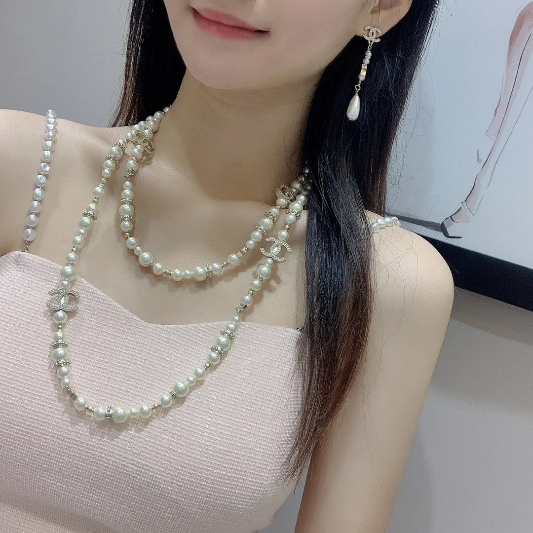 Chanel Pearl CC Necklace - Chanel Pearl CC Logo Necklace - Double