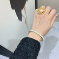 Chanel Inspired Premium Bangle Bracelet - Gold Finish