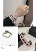 Chanel Inspired Premium Pink Cuff Bracelet