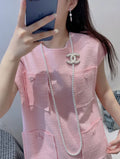 Chanel Long Pearl Necklace CC Logo - Iconic Elegance