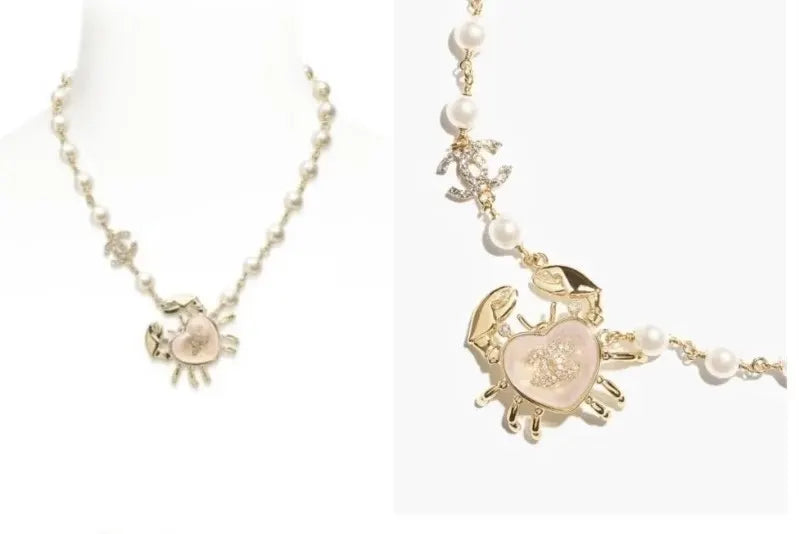 Chanel Gold Crab Pearl Necklace - Whimsical Charm