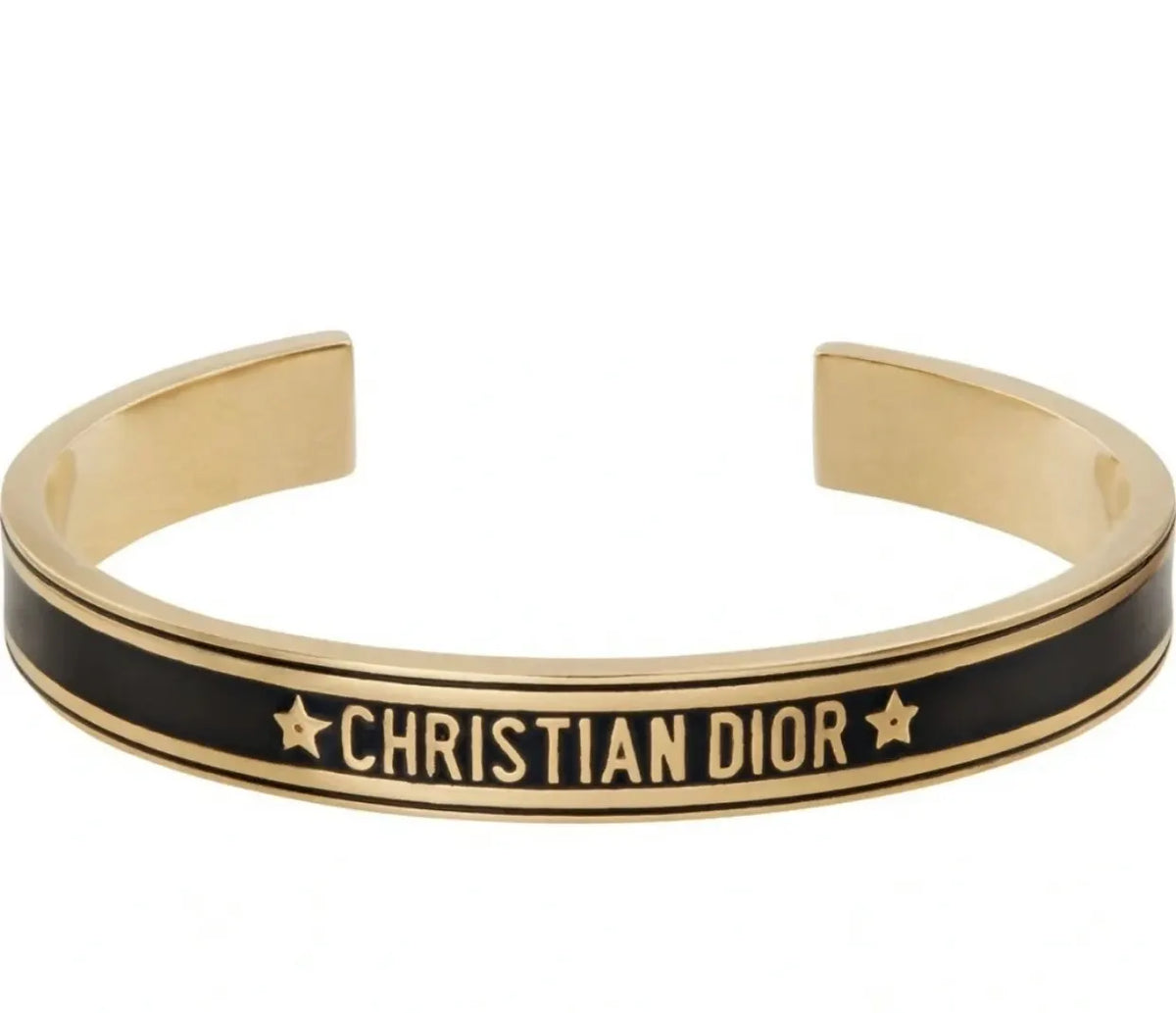 Dior Gold & Black Bangle - Christian Dior Star Bracelet