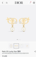 Dior Petit CD Gold Earrings - Dior Petit CD Lucky Star Gold Earrings