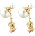 Dior Tribales Rose Earrings - Pearl & Gold Finish