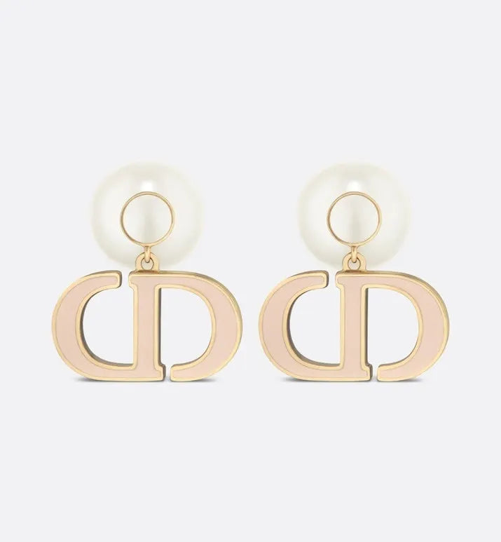 Dior Cream CD Pearl Earrings - Gold Finish Hardware