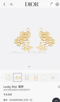 Dior Lucky Dior Gold Earrings - Heart, Star & Pearl