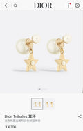 Dior Tribales Star Pearl Earrings - Gold Finish