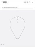Dior Silver CD Crystal Necklace - Delicate Chain