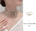 Dior Pearl Butterfly Choker - Elegant Toile de Jouy Necklace