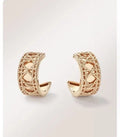 Dior Rose Gold Hoop Earrings - Dior Rose Gold CD Hoop Earrings - Woven