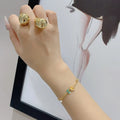 Dior Gold Floral Charm Bracelet - Pearl Accent