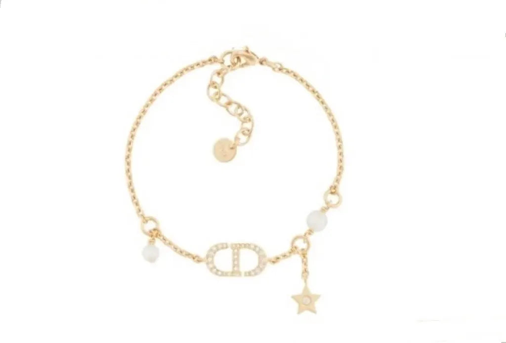 cd Dior Gold Crystal Bracelet - Dior Gold Crystal CD Star Bracelet