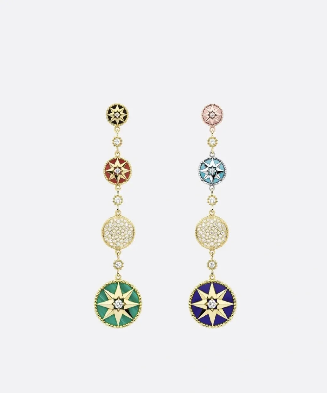 Dior Rose des Vents Long Drop Earrings