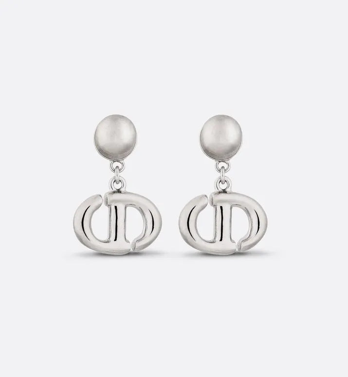 Dior Silver CD Stud Earrings - Dior Silver Finish CD Stud Earrings