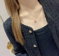 Dior Rose Gold Necklace Pink - Dior Rose Gold Medallion Necklace