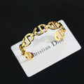 Dior Gold CD Chain Bracelet - Adjustable Cuff Design