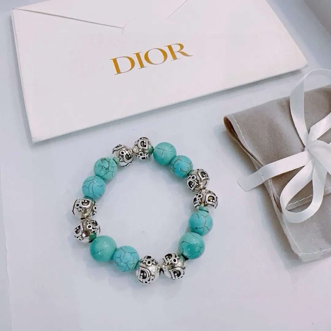 Dior Turquoise Beaded Bracelet silver - Dior Turquoise Beaded Bracelet