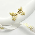 Dior Gold Heart Star Pearl Earrings - Iconic Design