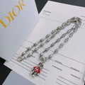Dior Silver Tone Bear Pendant Necklace - Authentic Dior