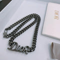 Dior Gray Chain Necklace - Iconic Logo