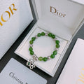 Dior Green Jade Bracelet - Dior Green Jade Charm Bracelet - Silver