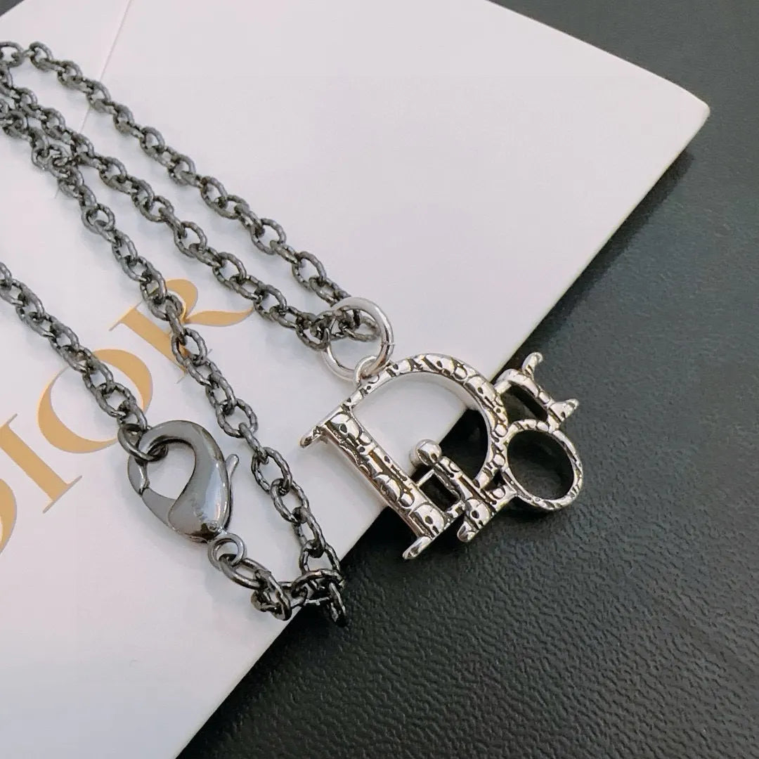 Dior Silver 'CD Icon' Necklace - Dior Silver Finish 'CD Icon' Necklace