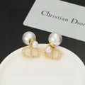 Dior Pearl Gold Earrings - Dior Tribales Pearl Earrings - Gold Finish