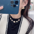 Dior Gold & Pearl Necklace - CD Logo Pendant