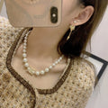 Dior Pearl Drop Earrings - Gold Finish